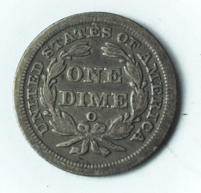 1856 O 10c Seated Silver Dime Ten Cents New Orleans