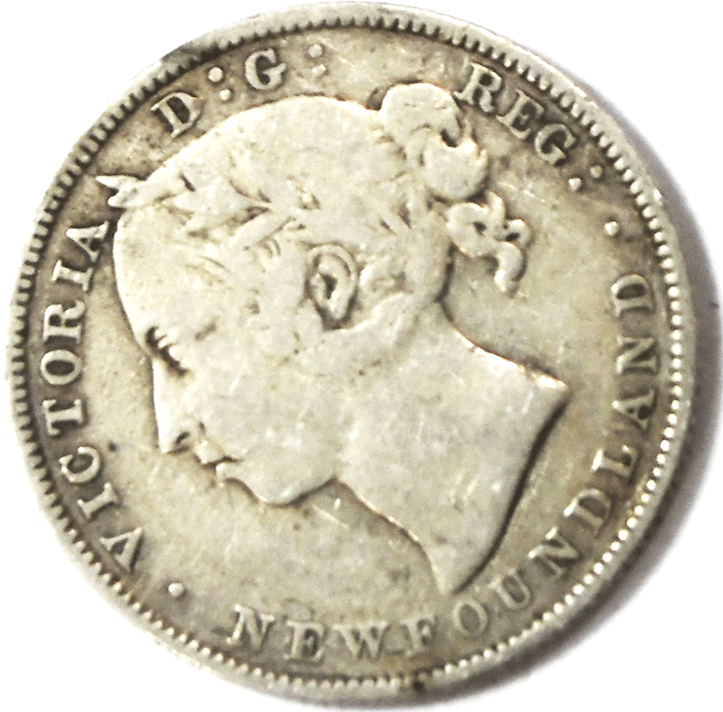 1890 Canada Newfoundland 20 Cents Silver Coin KM# 4 Low Mintage