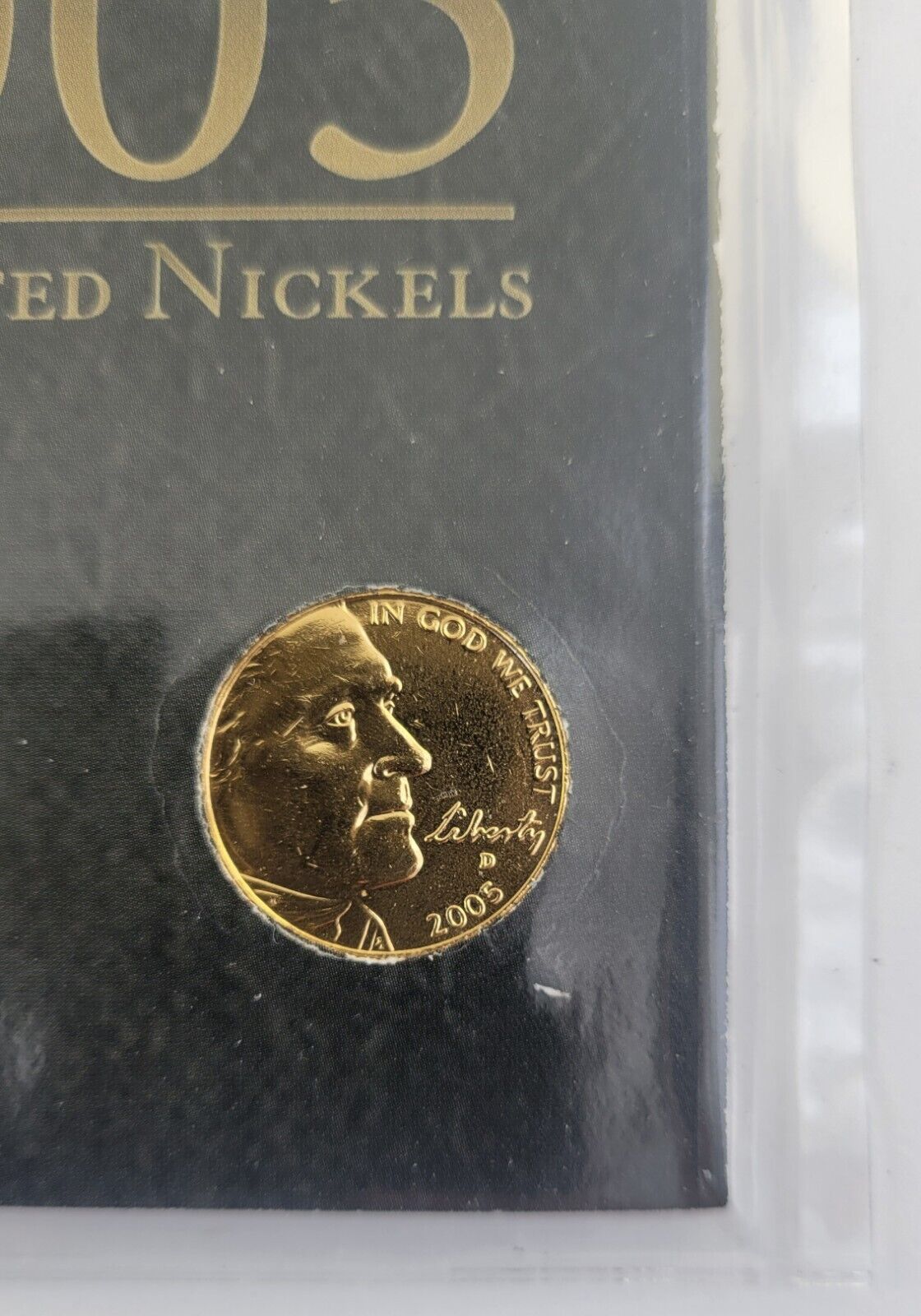 2005 Gold Plated Jefferson Nickels From First Buffalo Ocean Commemorative Mint