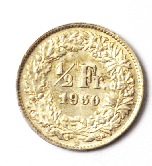 1950 B Switzerland 1/2 Half Franc Silver Coin KM# 23