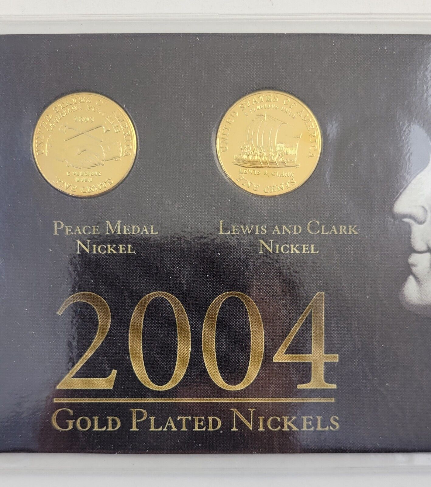 2004 Gold Plated Jefferson Peace & Keel Nickels From First Commemorative Mint