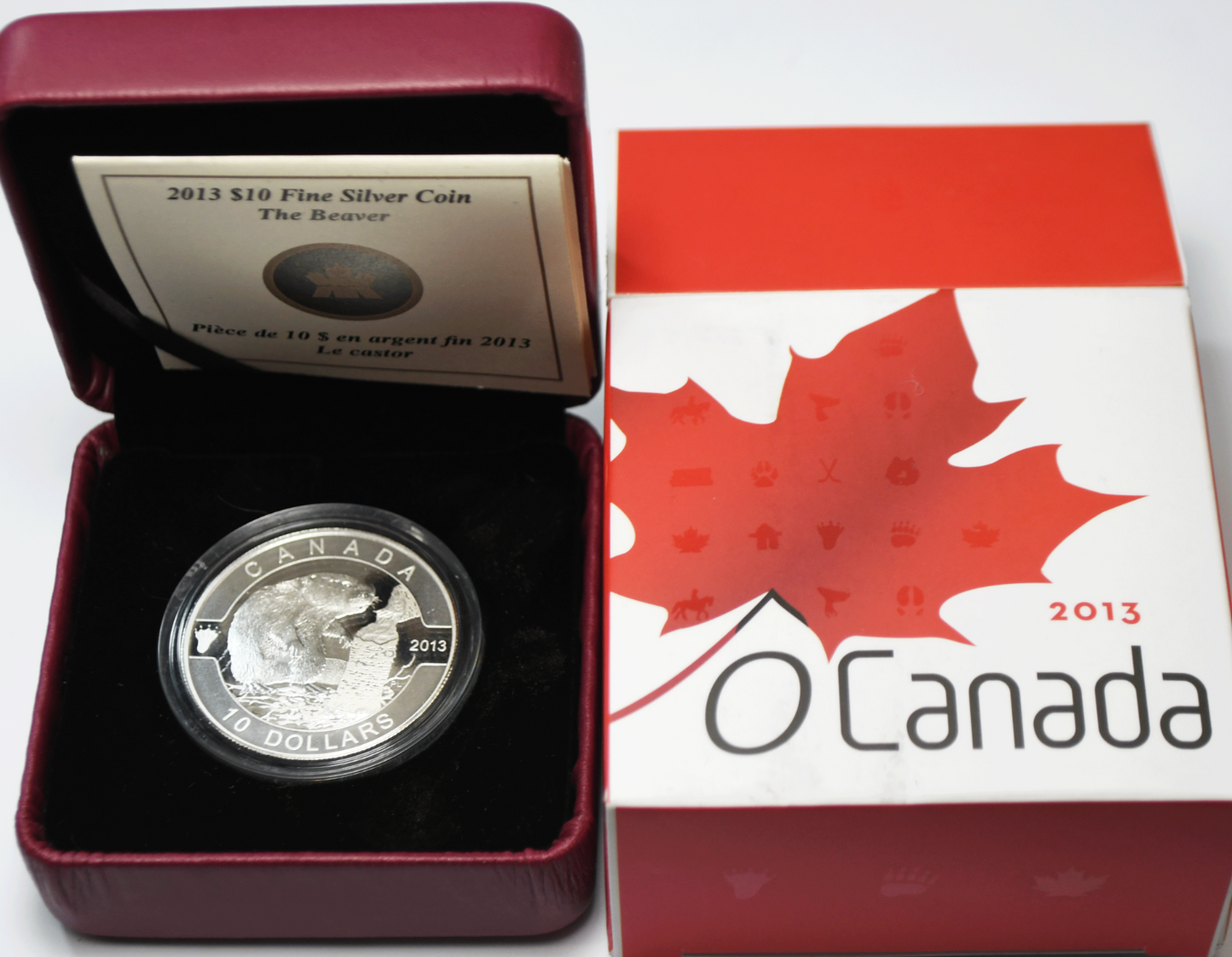 2013 Canada 10 Ten Dollars .999 Silver Half Ounce Proof Coin  KM# 1396a Beaver