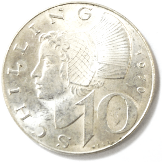 1970 Austria 10 Ten Schilling Silver Coin KM# 2882