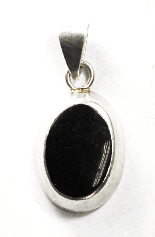 Sterling Silver Black Onyx Oval 36mm x 18mm Pendant 5mm Bale