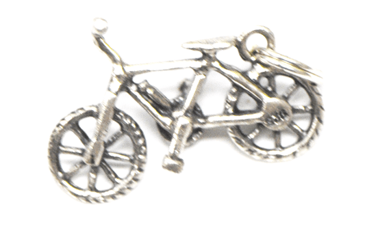 Sterling Silver Bicycle Miniature 3-D Charm 24mm