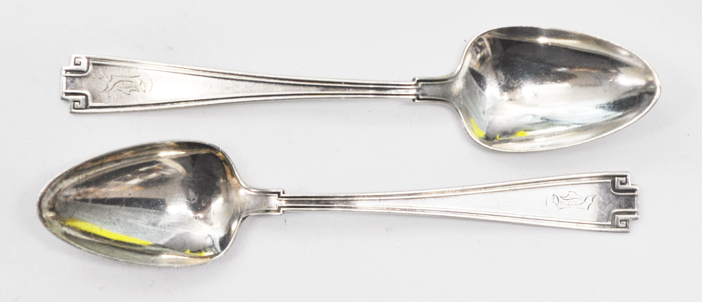 Set of 8 Etruscan by Gorham Sterling Silver 5-7/8" Teaspoon Spoons