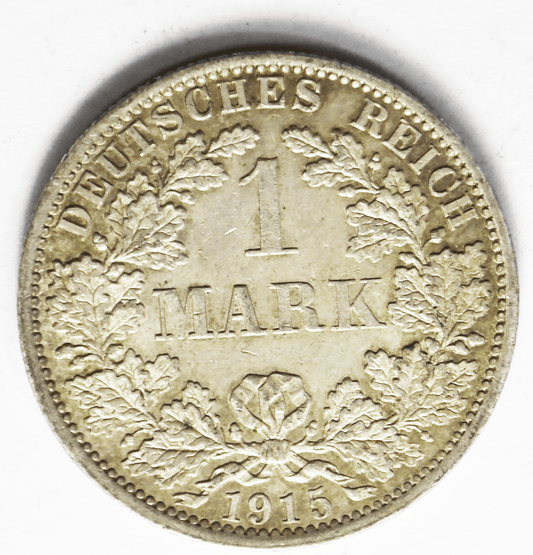 1915 A Germany Empire Silver One Mark Silver Coin KM# 14