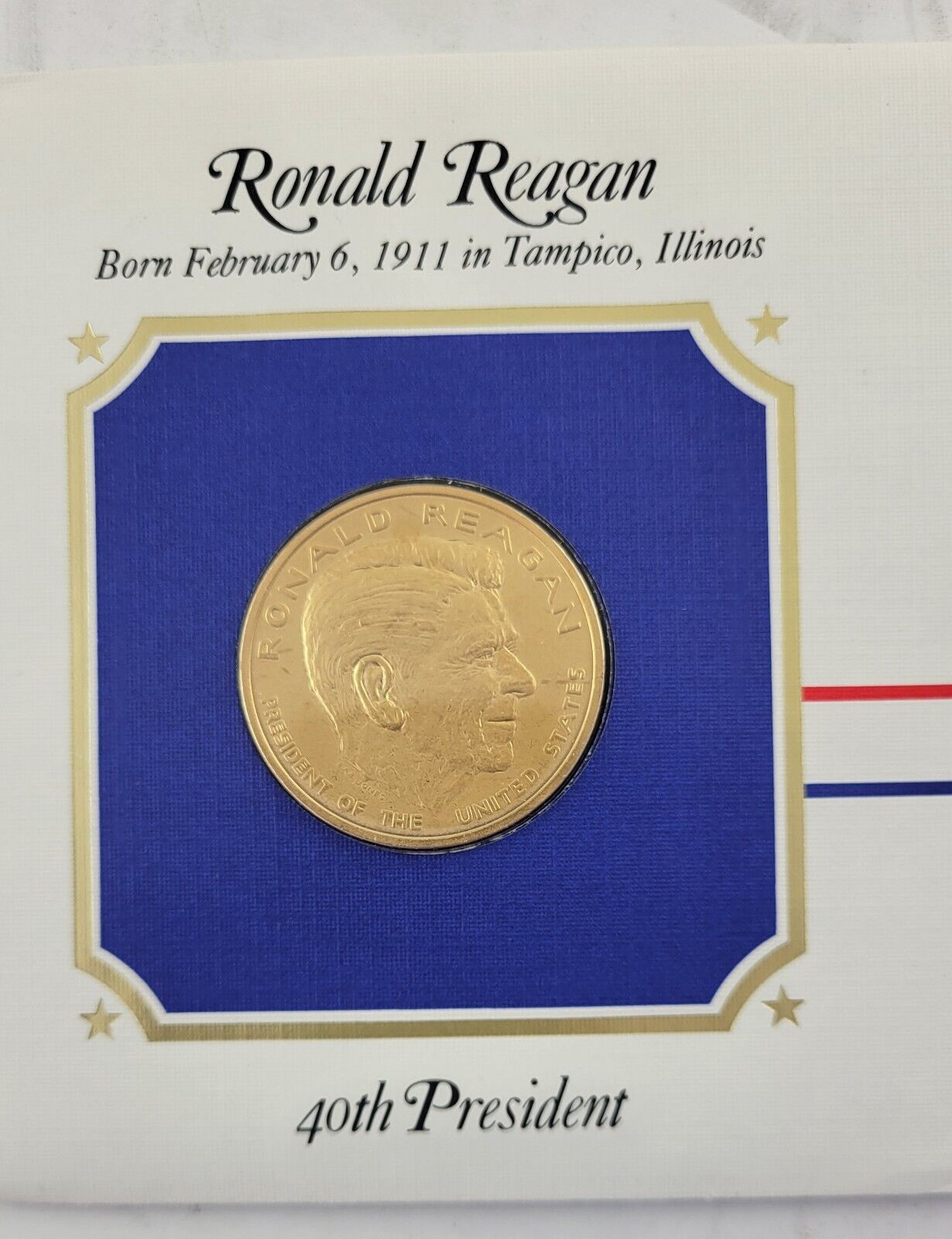 Ronald Reagan Presidential Covers Medal Postal Commemorative Society Gold Plated