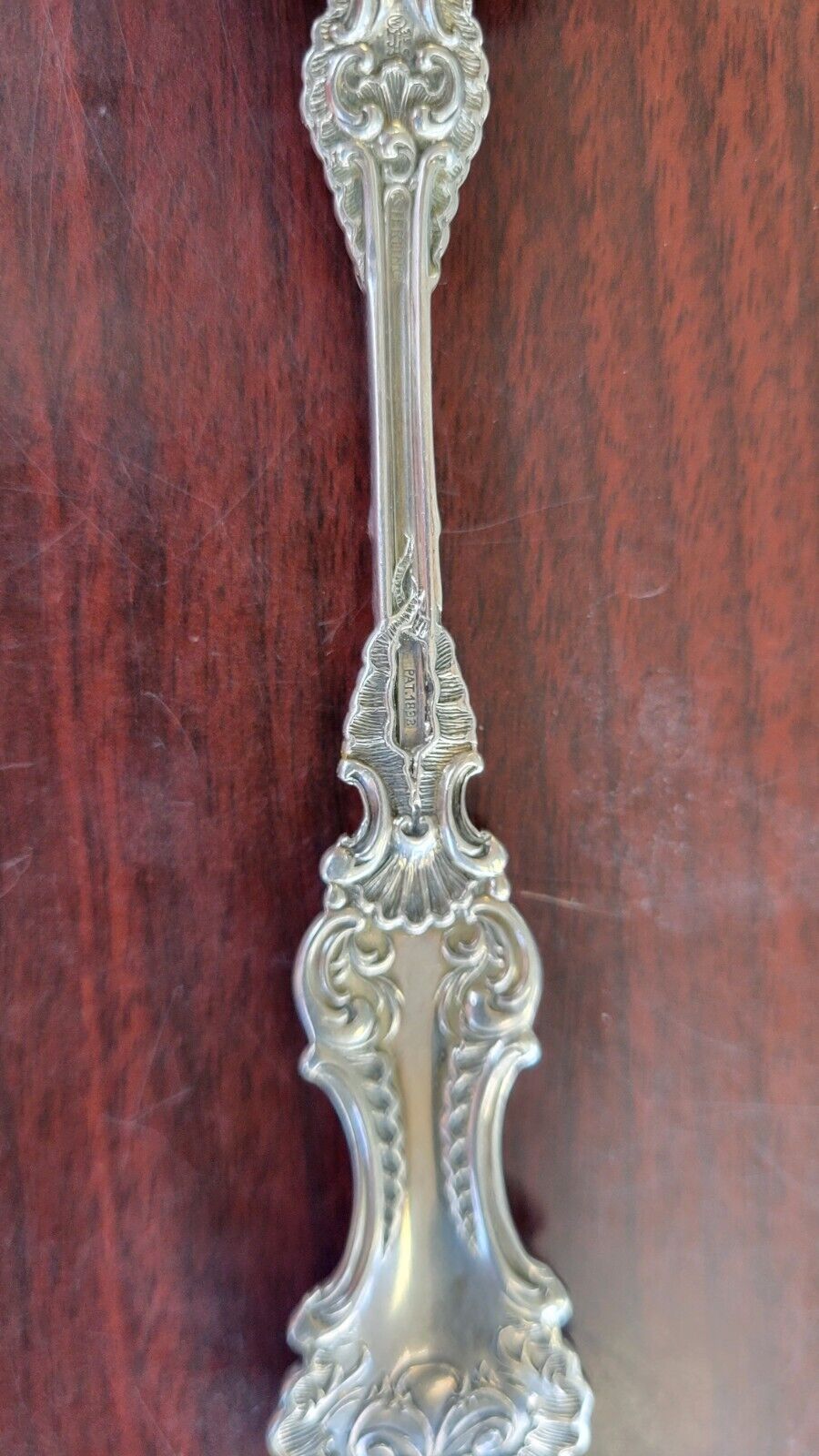 Pompadour By Whiting Sterling 7 1/2" Small Cold Meat Serving Fork 1.88oz