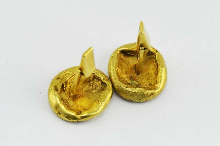 Handmade Poured Cast 18kt Yellow Gold Cufflinks Palm Tree Skull Llama Mountains