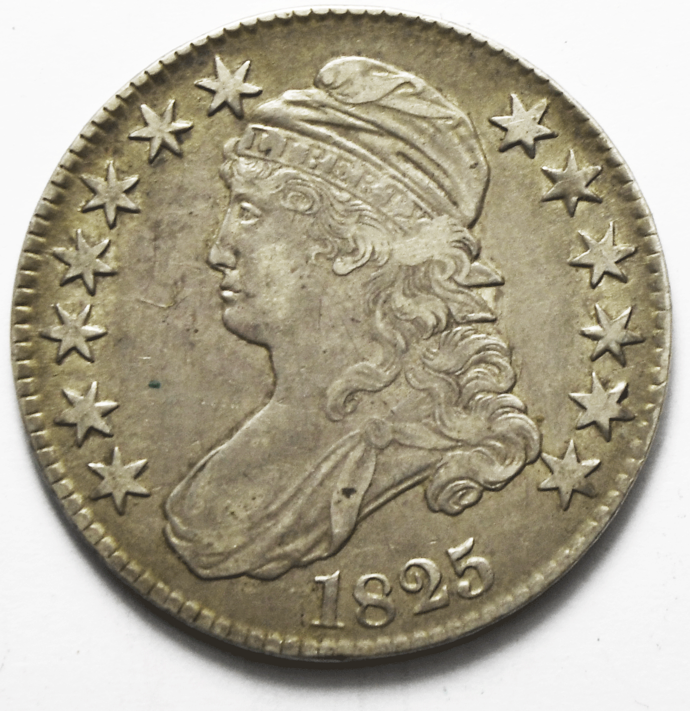 1825 50c Capped Bust Silver Half Dollar Fifty Cents Philadelphia O-111