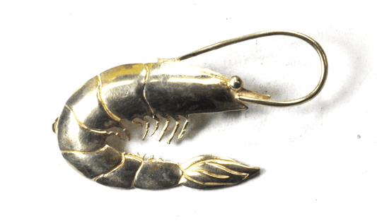 Sterling Sand Cast Shrimp Prawn Handmade Brooch Pin Pendant 57mm x 30mm