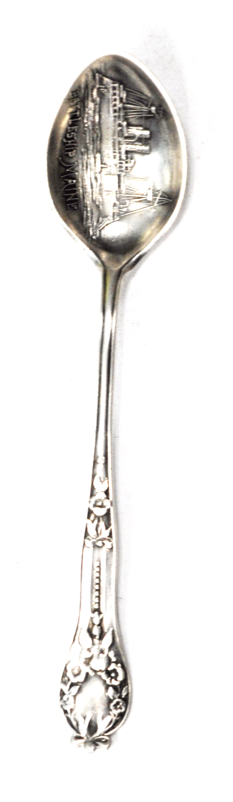 Sterling FS GIlber Battleship Maine 4" Souvenir Spoon