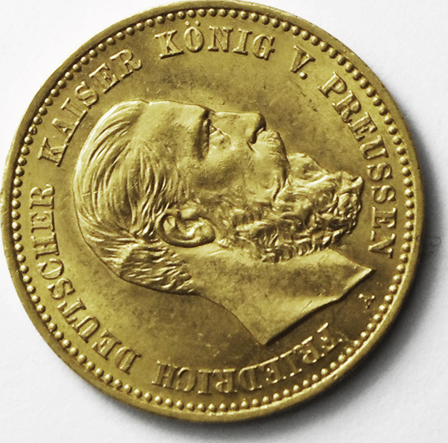 1888 A German States Prussia 10 Ten Mark Gold Coin  KM# 514 Uncirculated