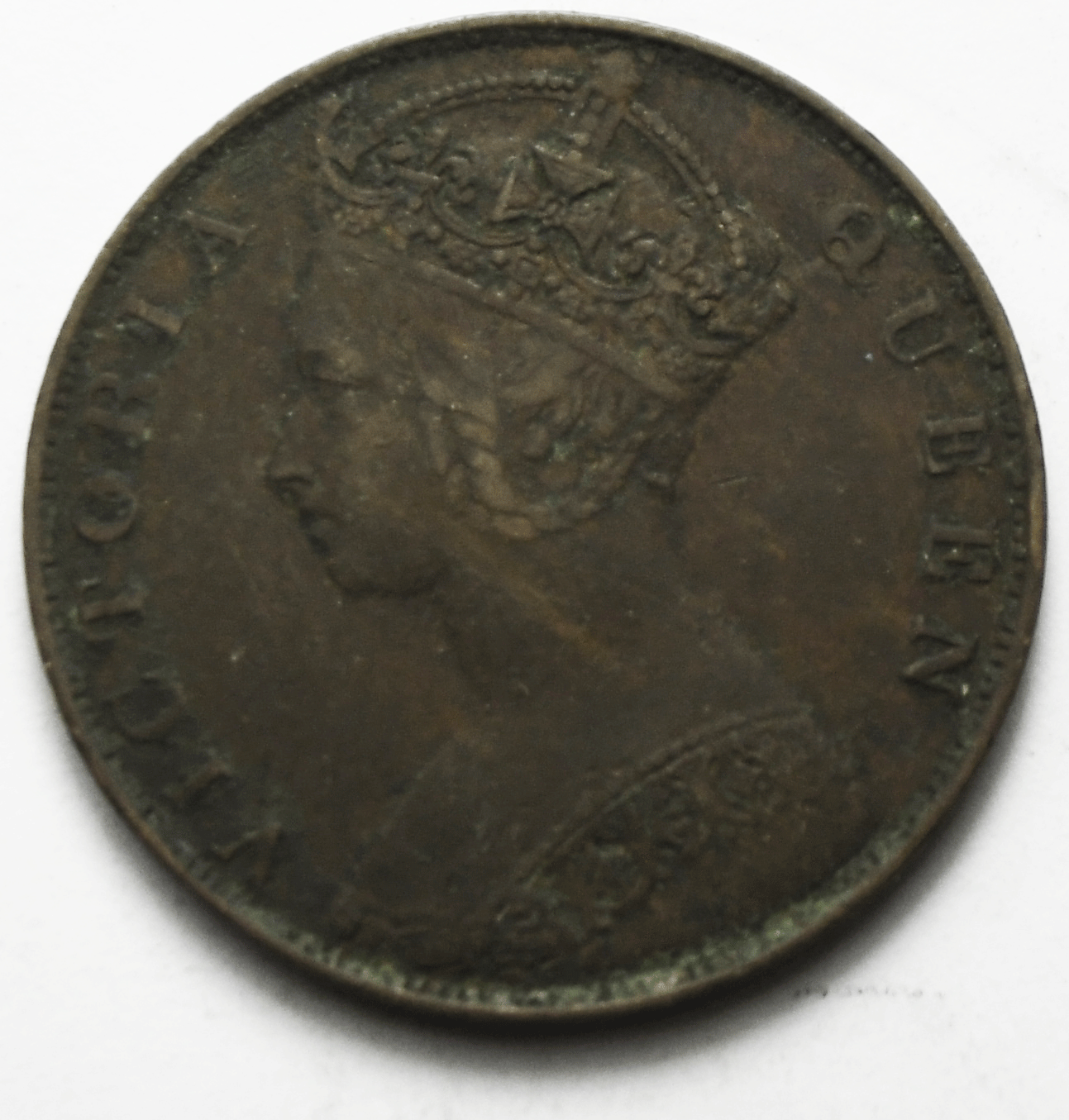 1879 Hong Kong One Cent Copper Coin KM# 4.2