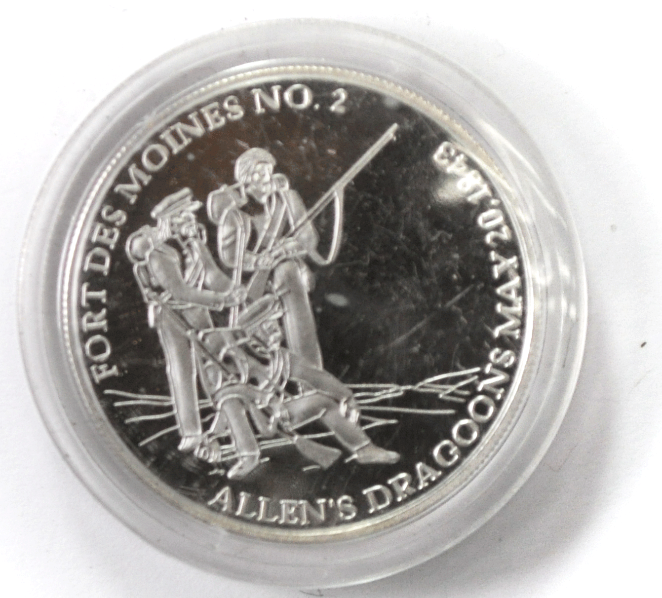 .999 Silver Fort Des Moines Sesquicentennial Proof Medal 1843-1993 Dragoon's 29g