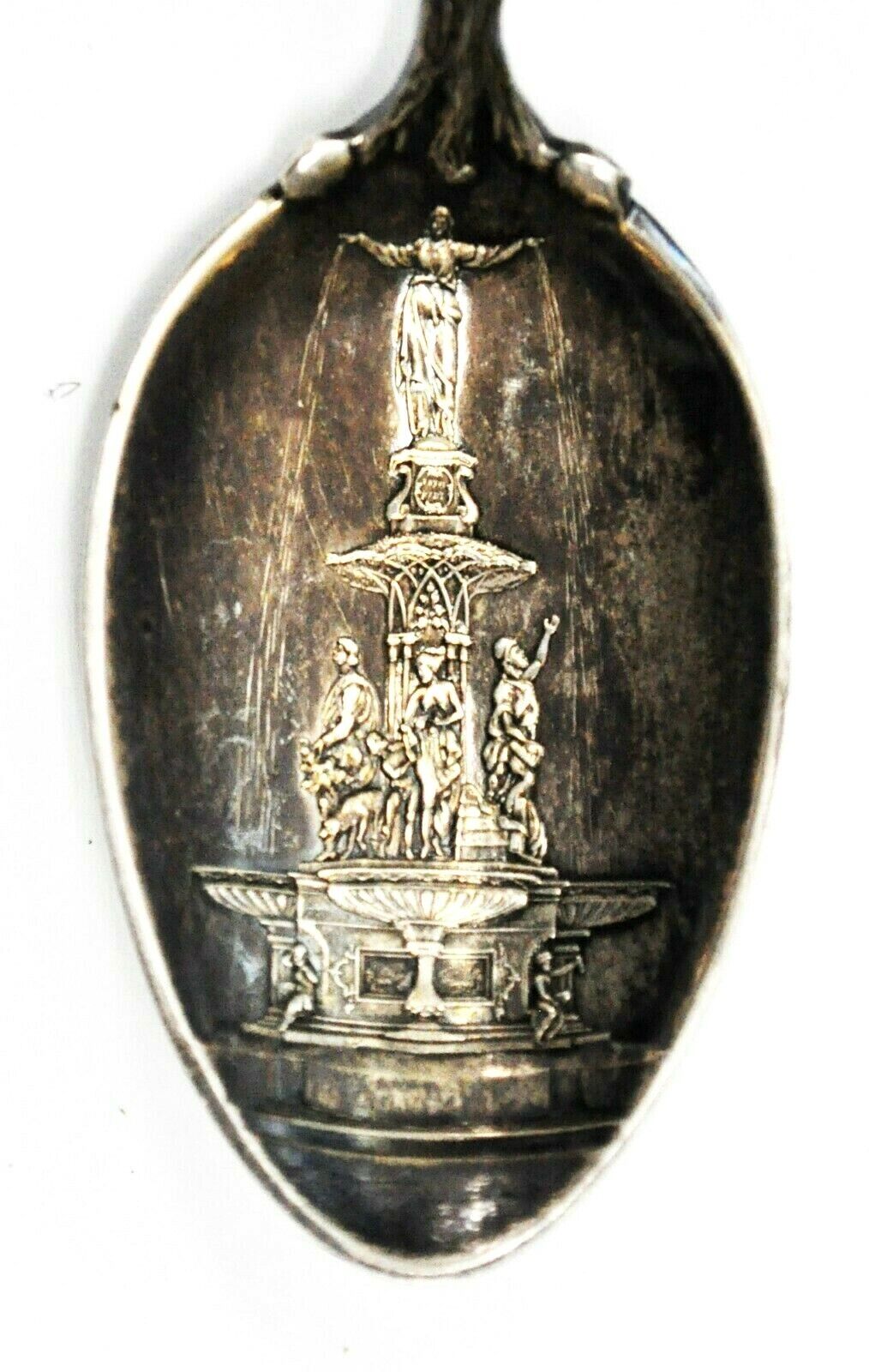 Gorham Sterling Cincinnati Fountain Juncta Juvant AJ Plaut Souvenir Spoon 5-7/8"