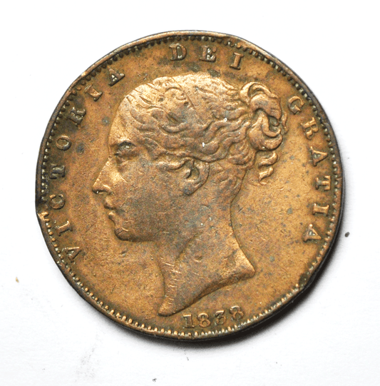 1838 Great Britain Farthing Copper Coin Rare KM# 725