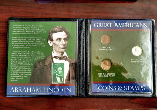 Abraham Lincoln Great American Coins & Stamps