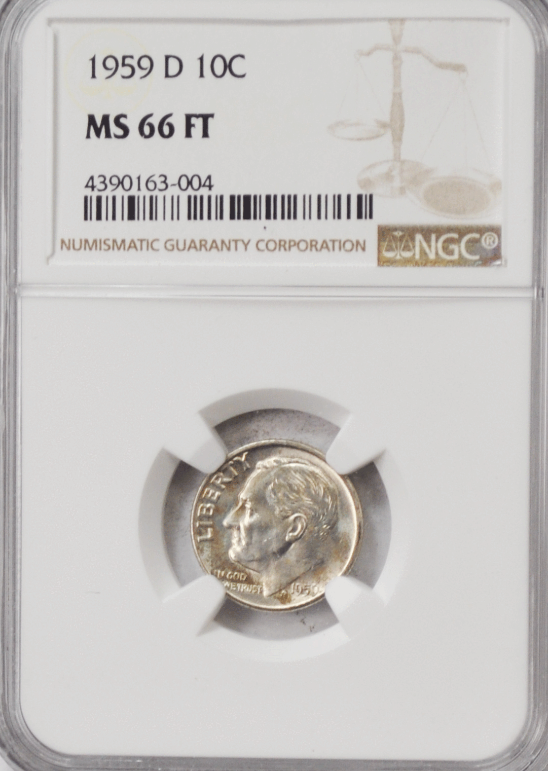 1959 D 10c Roosevelt Silver Dime NGC MS66 FT Gem Uncirculated Coin Denver