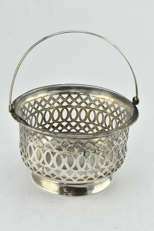 Webster Sterling Silver Basket with Glass Liner 2 1/4" H x 3 1/2" W 1.6oz.