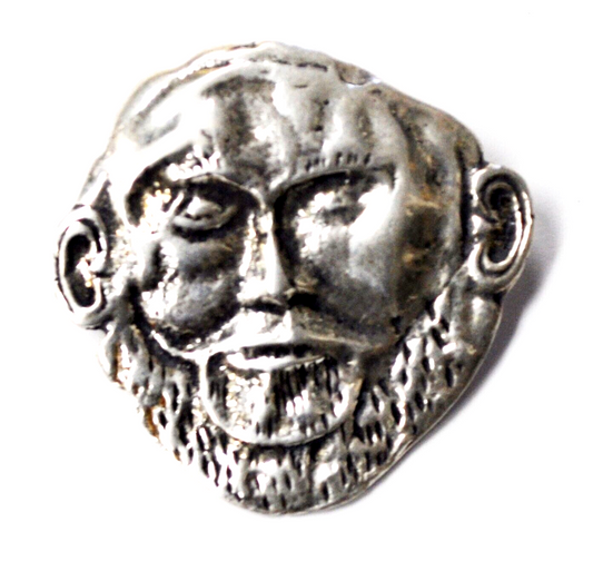 Sterling Silver Bearded Face Santa Christmas X-mas Brooch Pin 39mm x 37mm