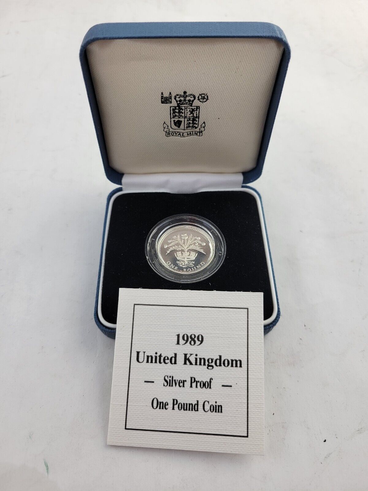 1989 UK Great Britain Royal Mint Silver Proof One Pound Coin