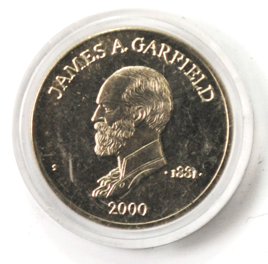 2000 Liberia 5 Five Dollars Copper Nickel Coin James A Garfield Gem Unc