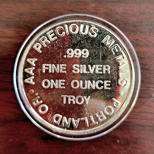 AAA Precious Metals 1oz. Beaver Portland Oregon .999 Fine Silver