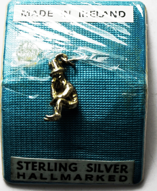 Sterling Ireland Gnome Thinking Man Carded Charm 18mm x 6mm