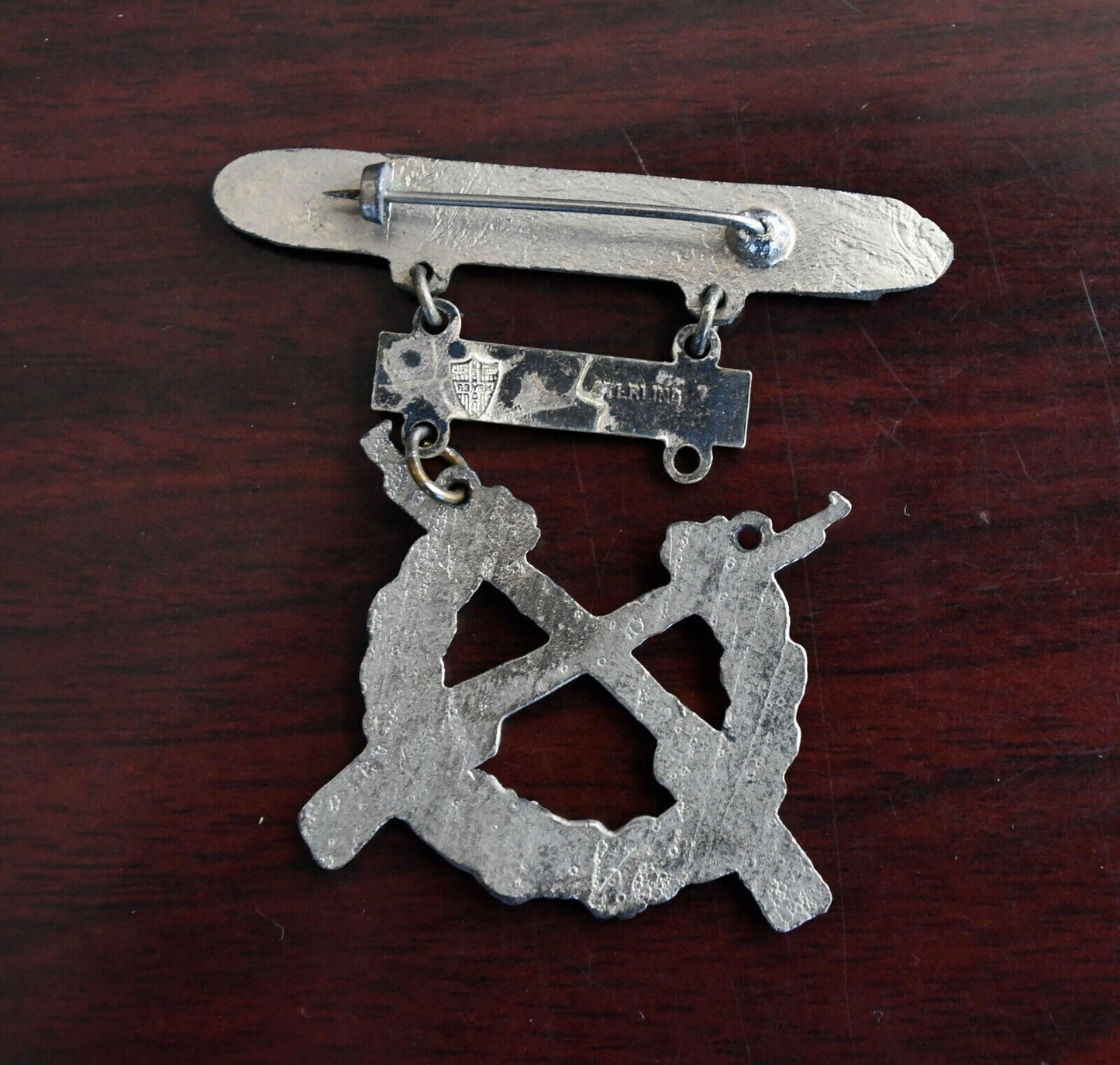 WWII USMC Sterling Expert Rifleman Pistol-D Award Marines Shooting Badge Silver