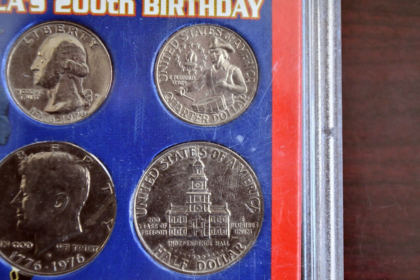 America's 200th Birthday Bicentennial 4 Coin Quarter and Half Dollar Set