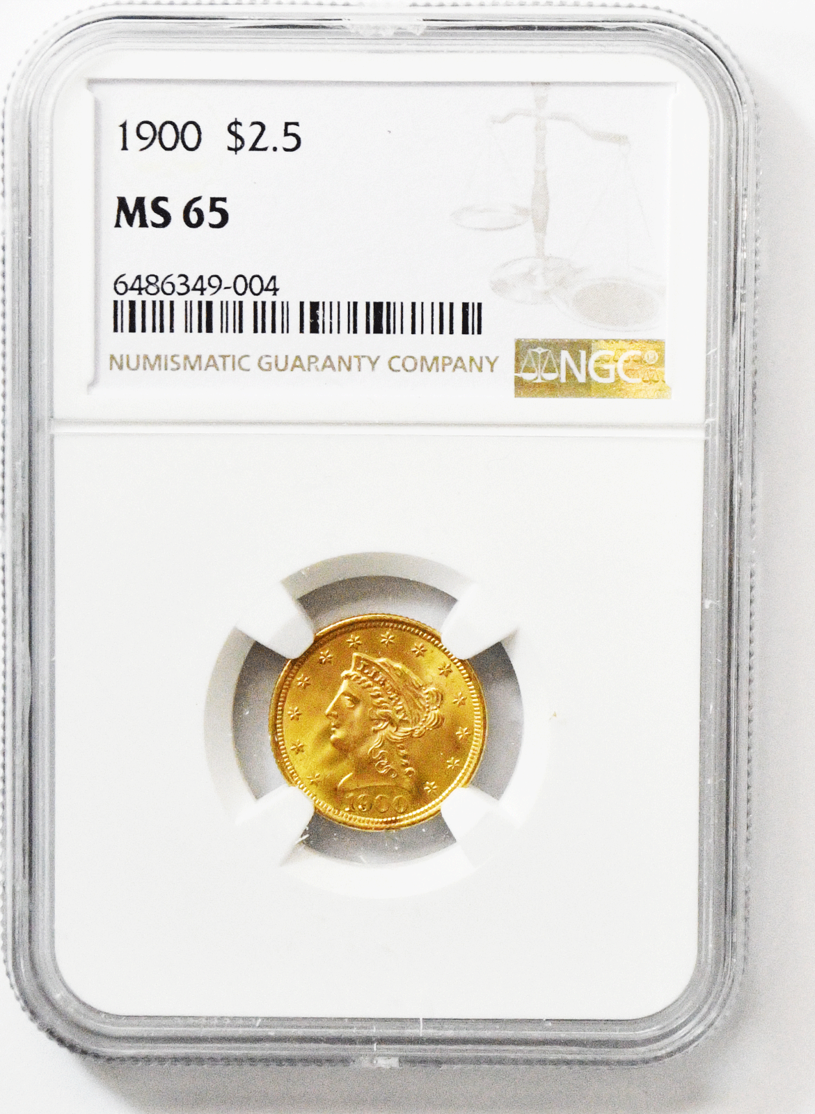 1900 $2-1/2 Liberty Head Quarter Eagle Gold Philadelphia NGC MS65