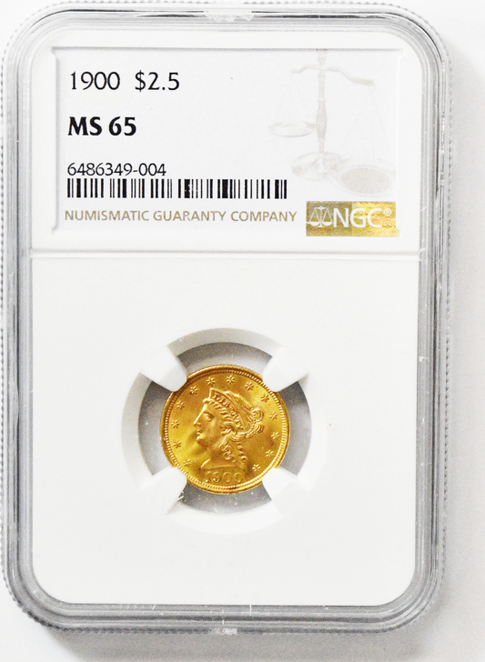 1900 $2-1/2 Liberty Head Quarter Eagle Gold Philadelphia NGC MS65