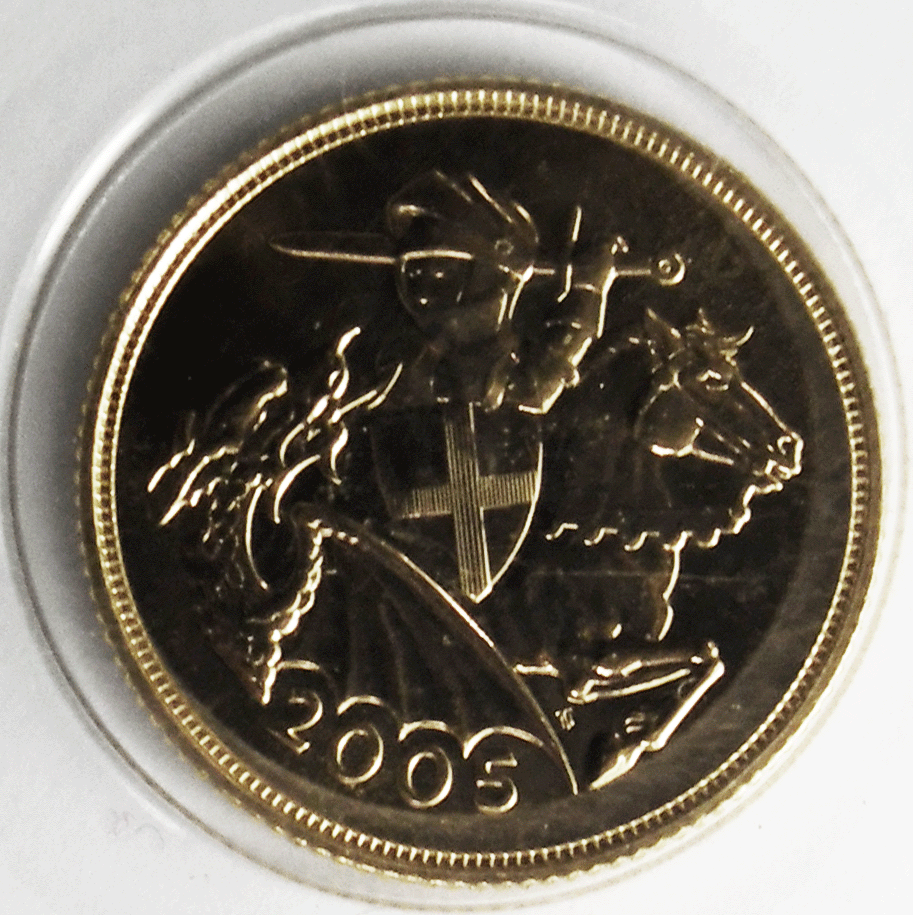 2005 Great Britain Gold Proof Sovereign KM# 15 Low Mintage Sealed