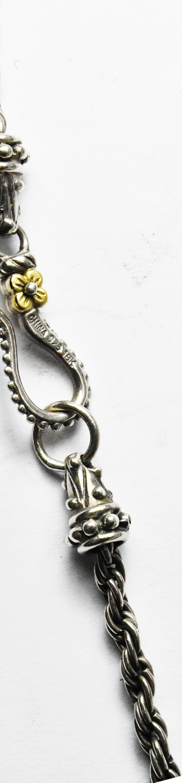 Sterling Silver Barbara Bixby Gold Flower Hook Toggle 3mm Necklace 20"