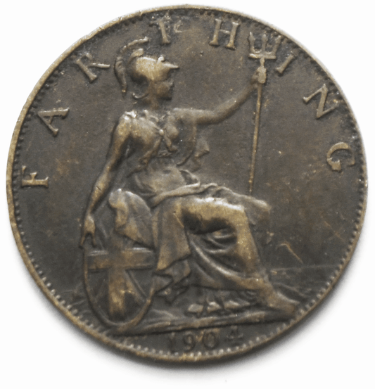 1904 1F Great Britain Farthing Bronze Coin