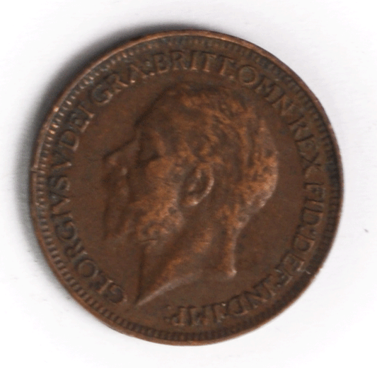 1932 1F Great Britain Farthing Bronze Coin