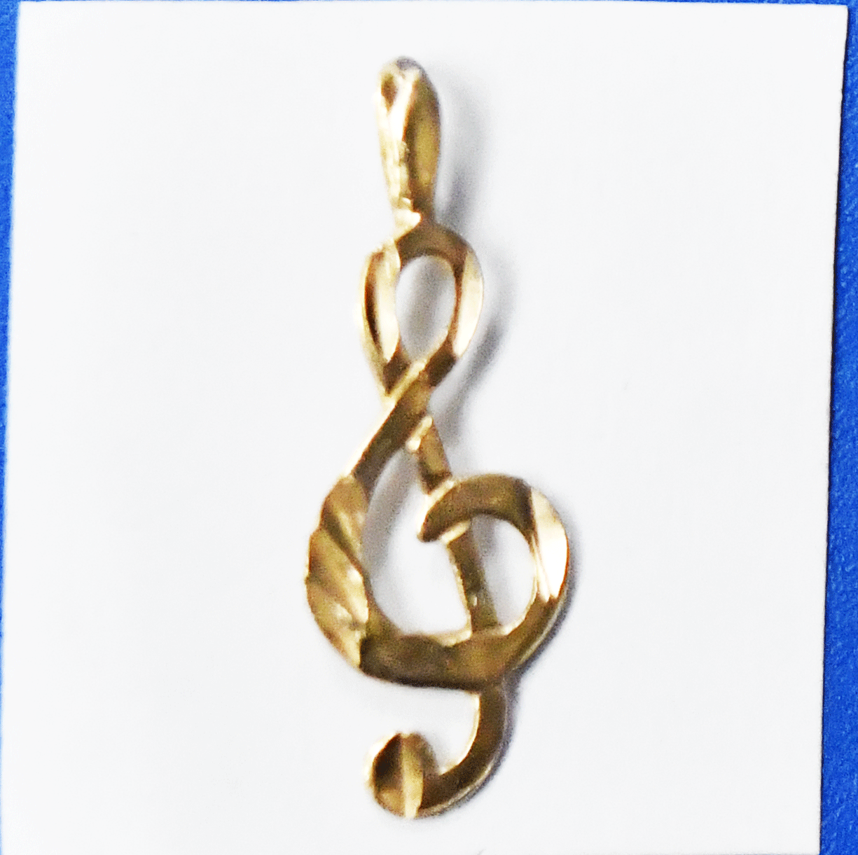 14k Gold VG Music Treble Note Pendant Charm 22mm x 7mm