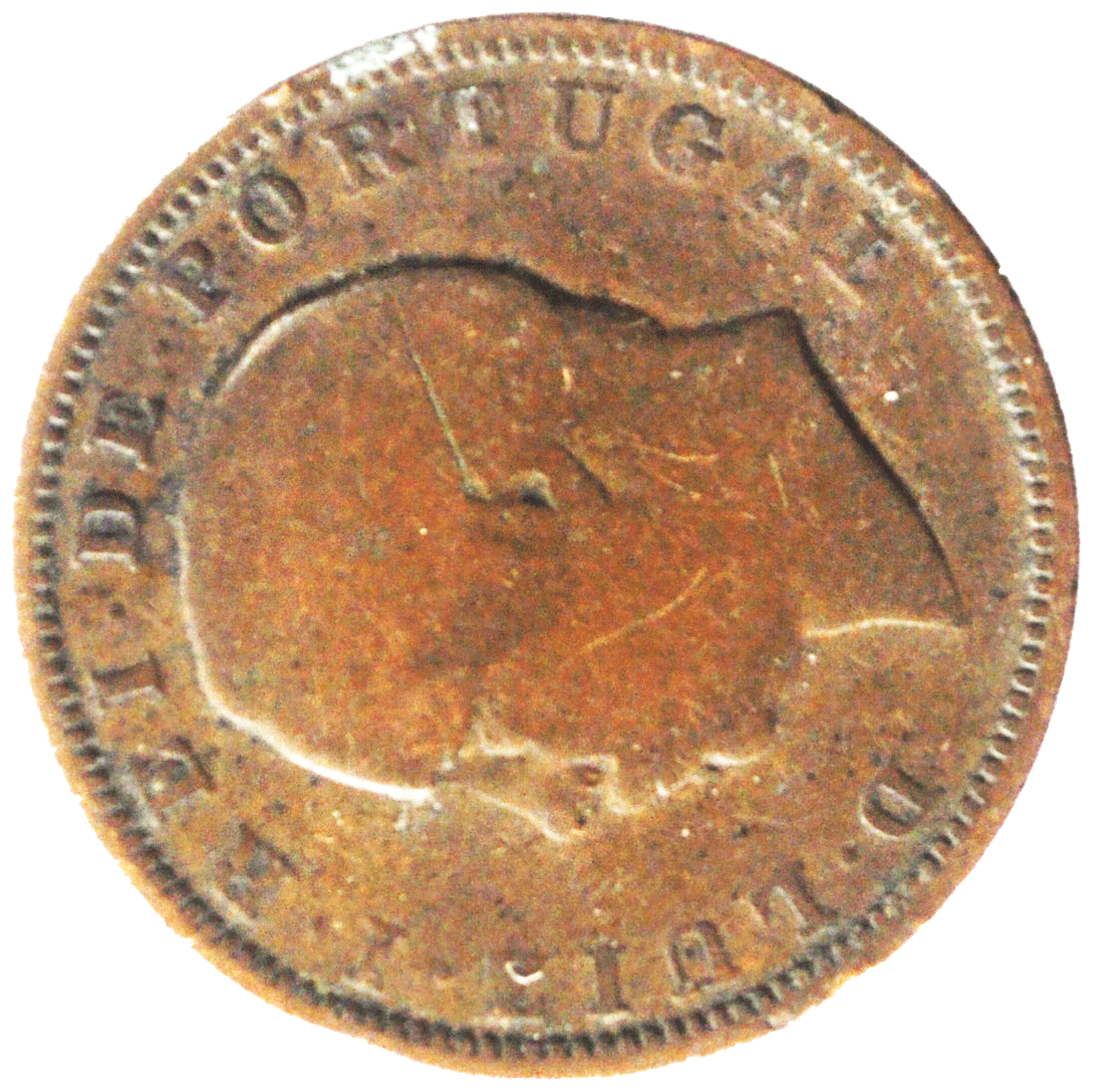 1883 Portugal 20 Twenty Reis Bronze Coin KM# 527