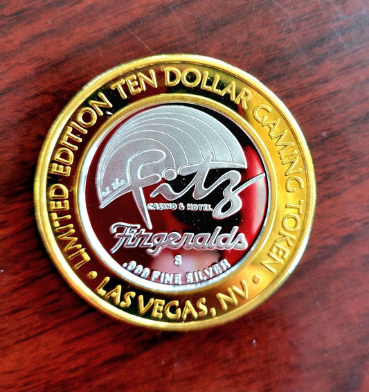 Fitzgeralds Las Vegas NV $10 Casino Token .999 Silver The Fitz Rainbows End