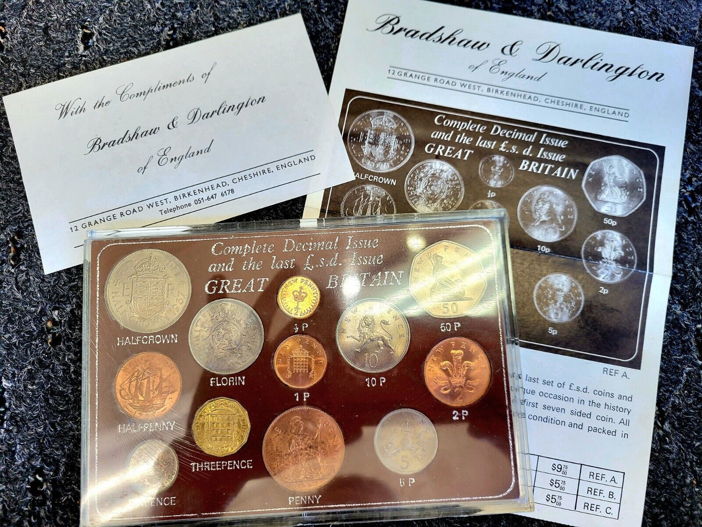 Great Britain 1967 Complete Decimal Issue and Last LSD- 12 Coin Set w/Paperwork