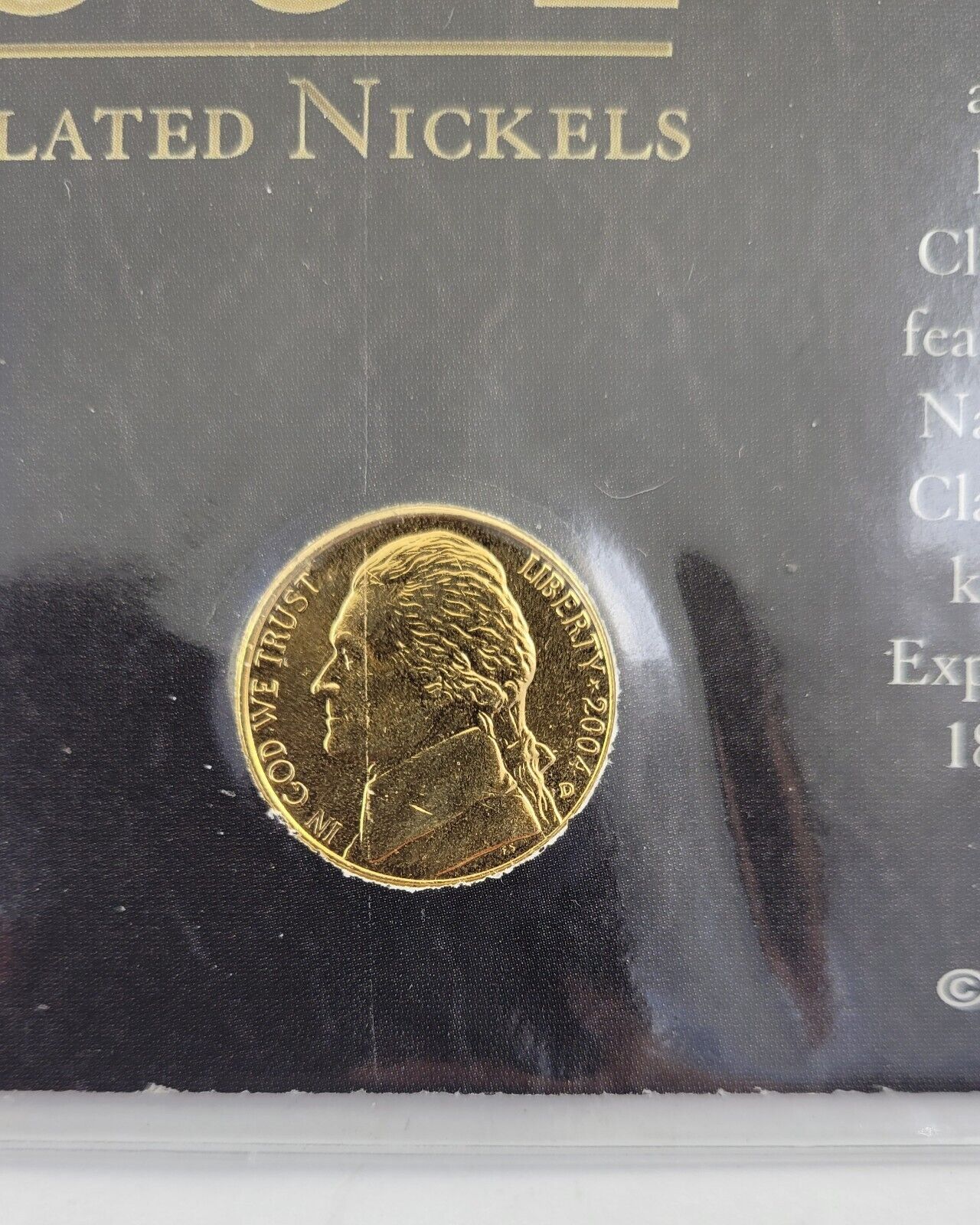 2004 Gold Plated Jefferson Peace & Keel Nickels From First Commemorative Mint