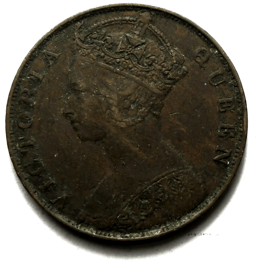 1879 Hong Kong One Cent Copper Coin KM# 4.2