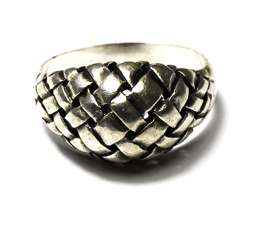 Sterling James Avery Domed Basket Weave Ring 10mm Size 7