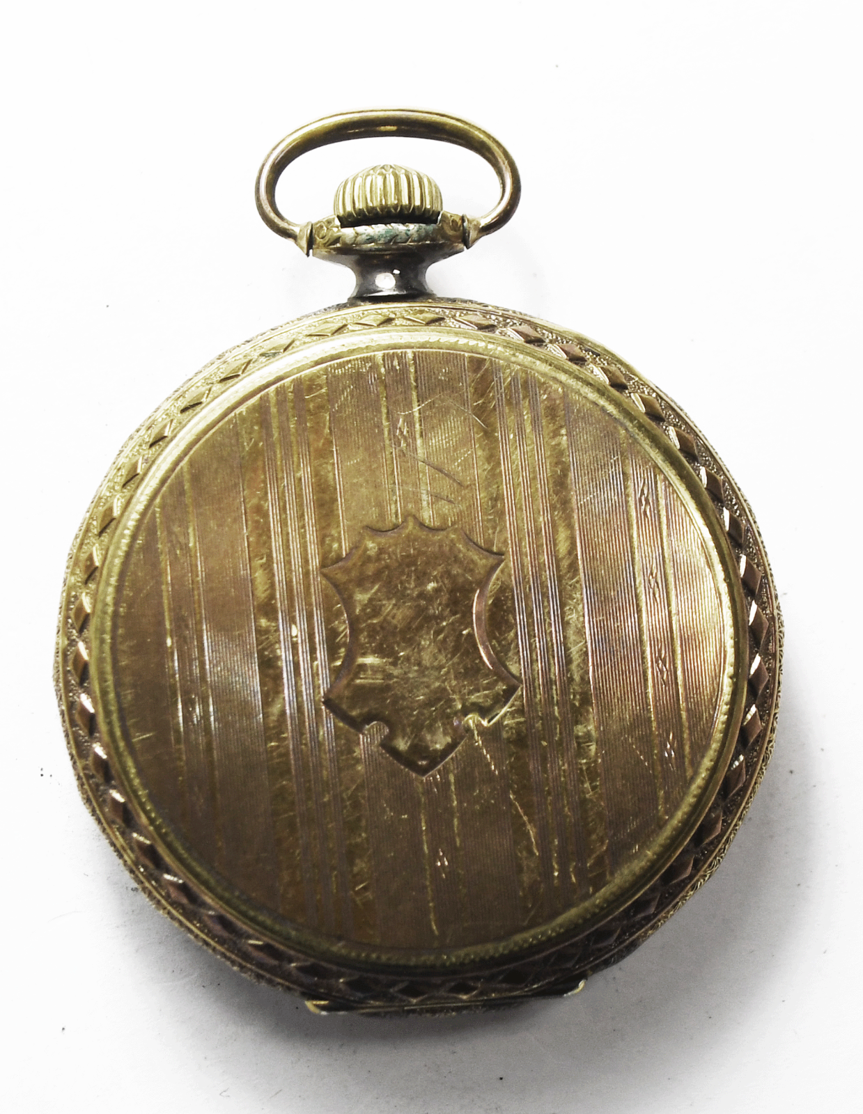 1918 Hampden Size 12 Grade 307 Hinged OF Gold FIlled Deco Pocket Watch