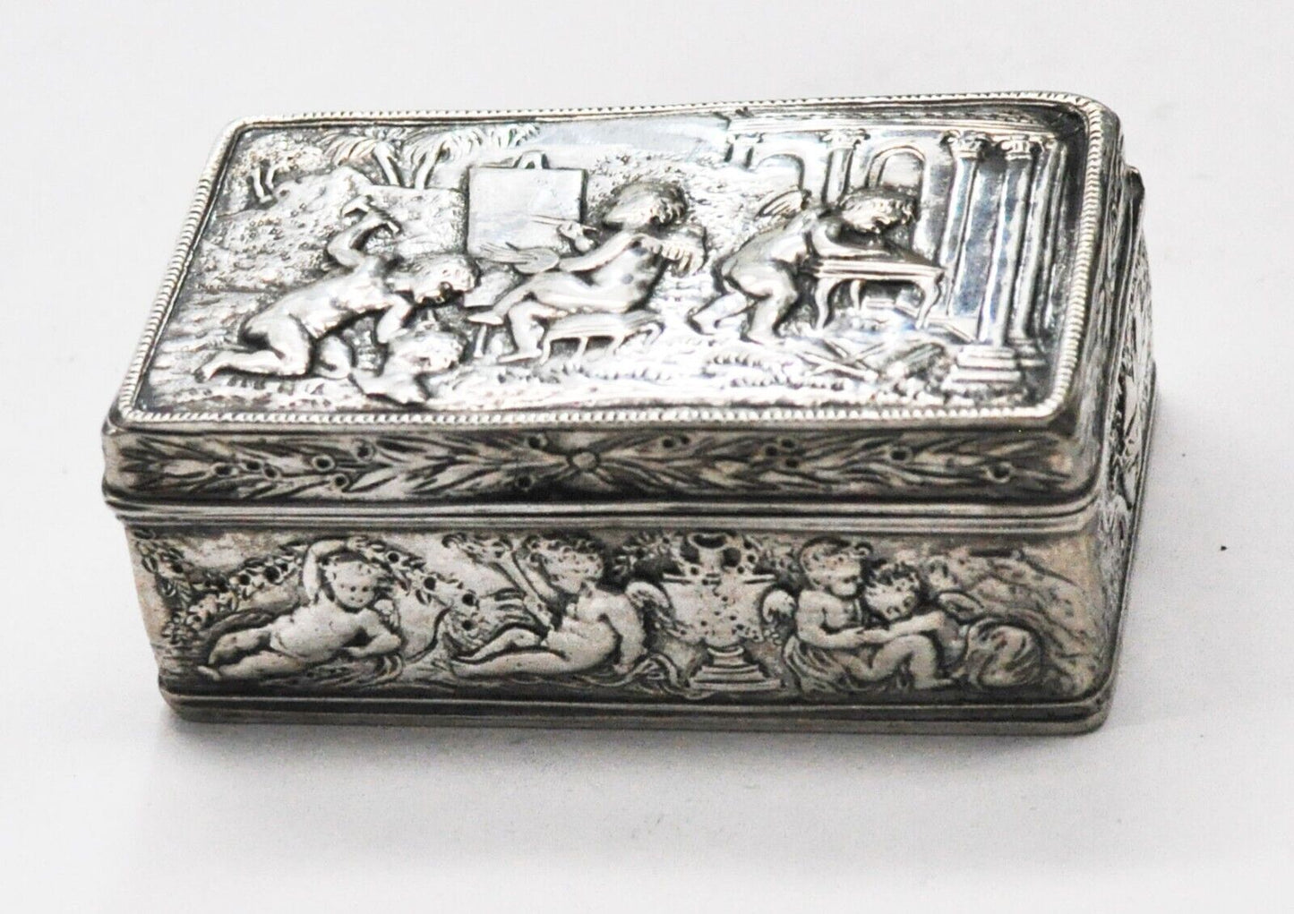 Sterling Georg Roth Hanau Germany Cherubs Fine Arts Painting Sculpting Box