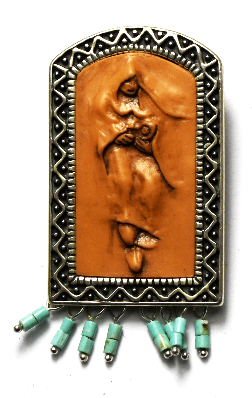 Sterling Carolyn Pollack & Andrew Rodriguez Pendant Brooch 27mm x 51mm Madonna