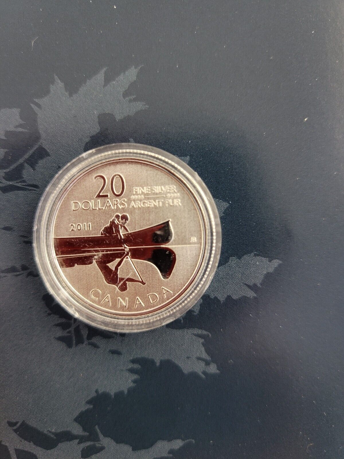 2011 Canada $20 Dollars Silver Commemorative Proof Canoe Coin Carded w/COA