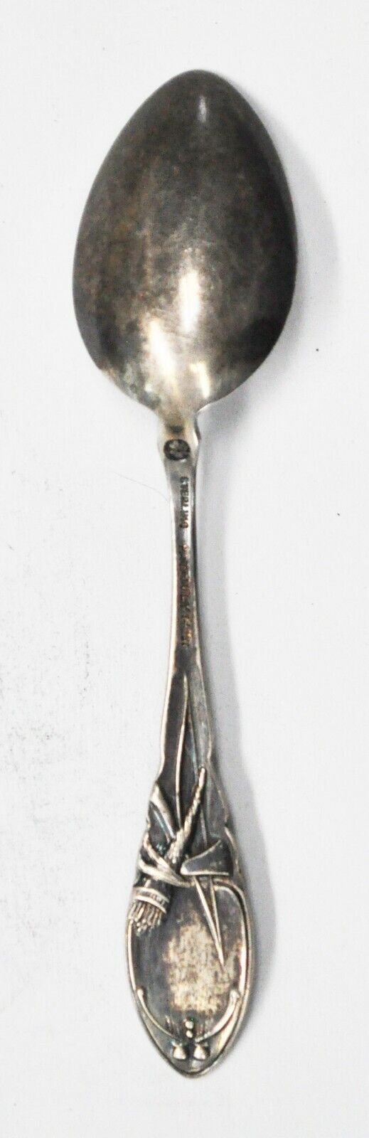 Sterling Howard Chief Handle Oklahoma City Embossed Bowl Spoon 4-1/4"